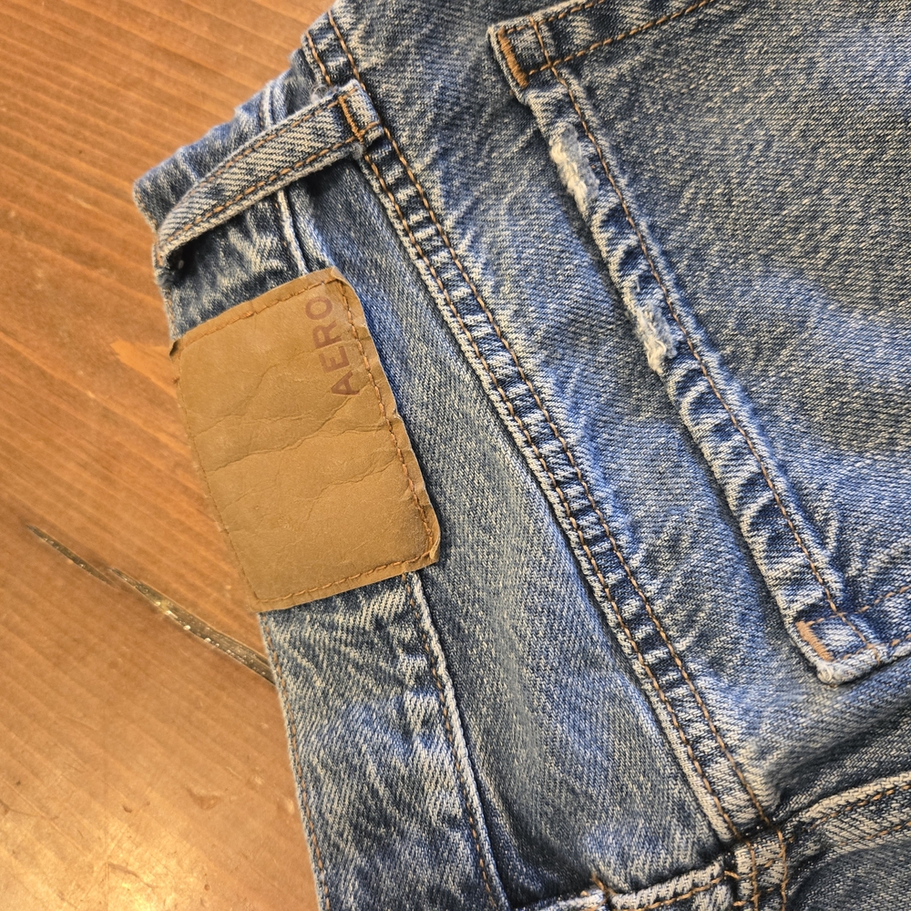 Aeropostale Blue Distressed Jean Shorts - Picture 4 of 7